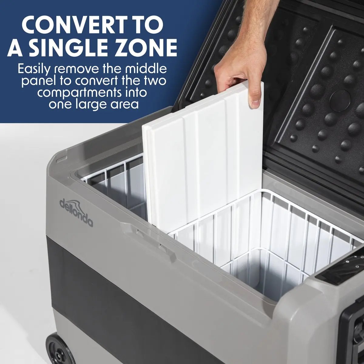 Dellonda DL15 60L Portable Dual Zone Compressor Car Camping Fridge/Freezer 12/24V Dellonda