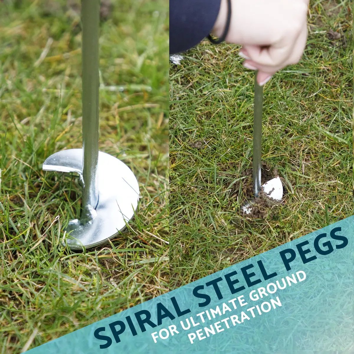 Dellonda DL70 Heavy Duty Trampoline Anchor Kit 4pc Ground Pegs Universal Fitting Dellonda