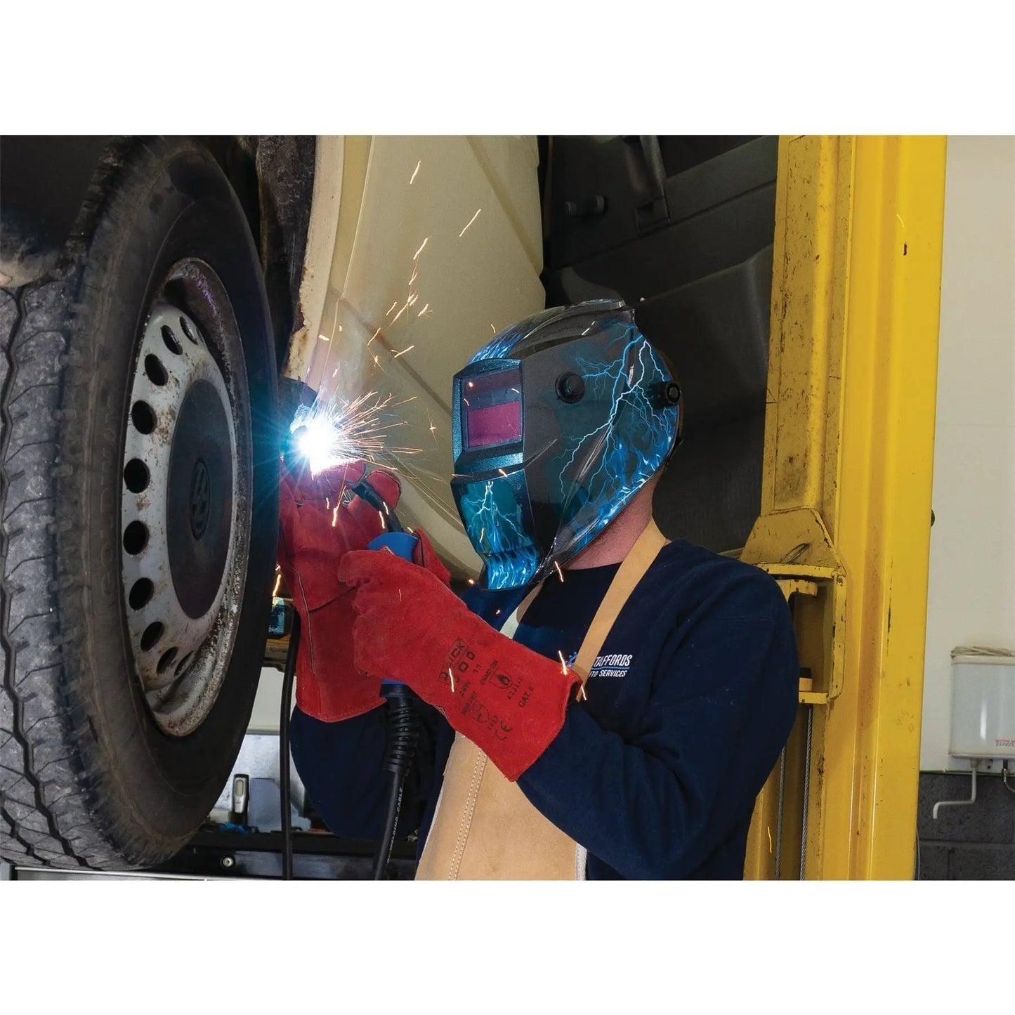 Draper 02514 Auto-Darkening Welding Helmet Blue Skull Draper