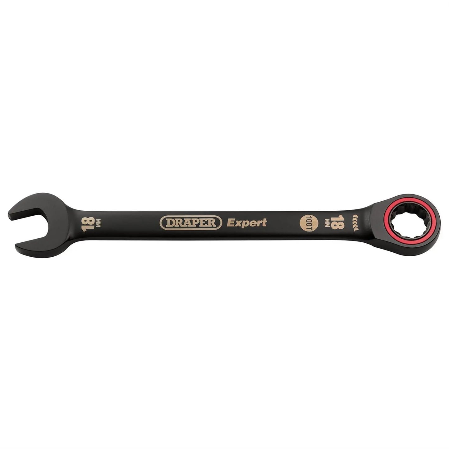 Draper 03891 Expert HI-TORQ® Metric Ratchet Combination Spanner 18mm Black Draper