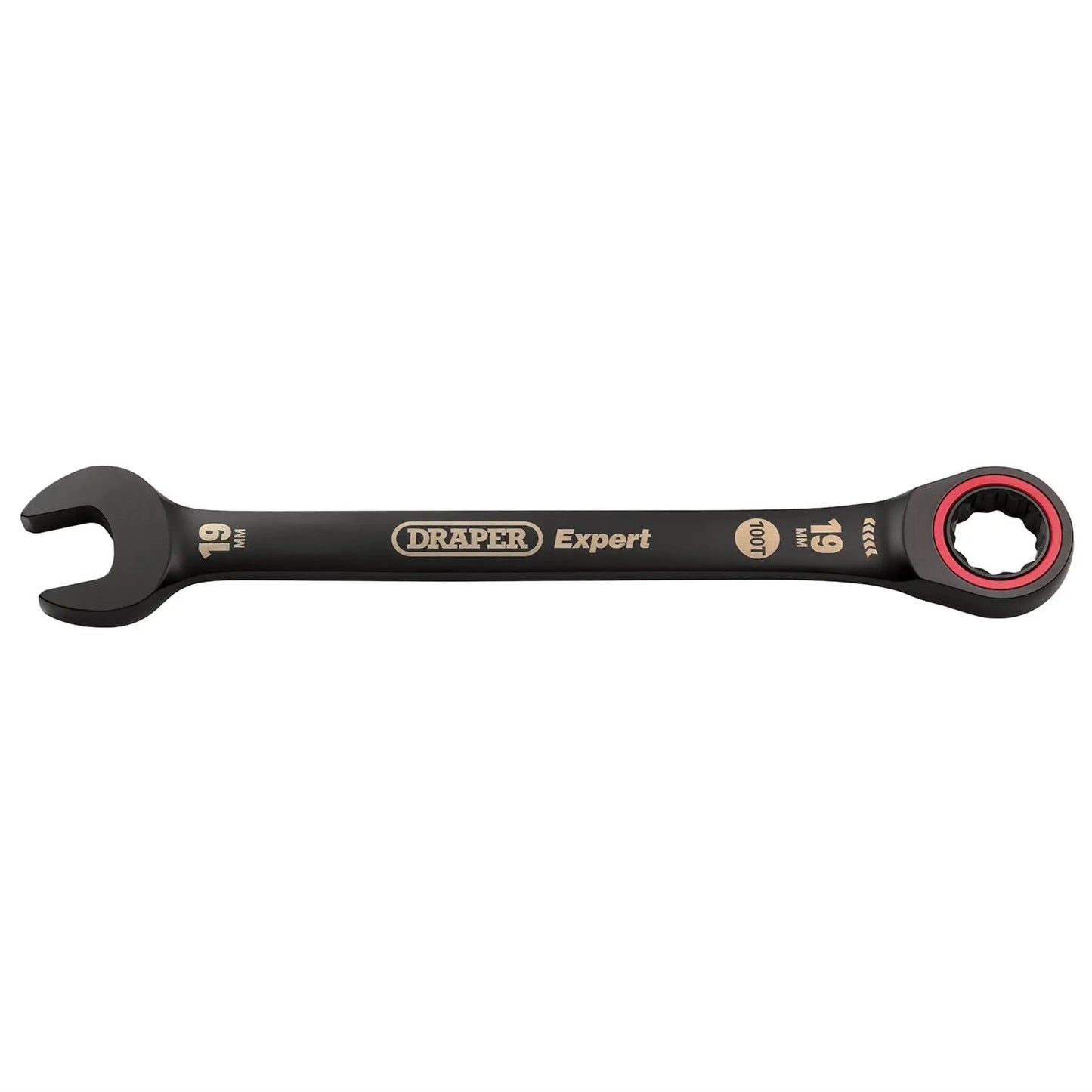 Draper 03892 Expert HI-TORQ® Metric Ratchet Combination Spanner 19mm Black Draper