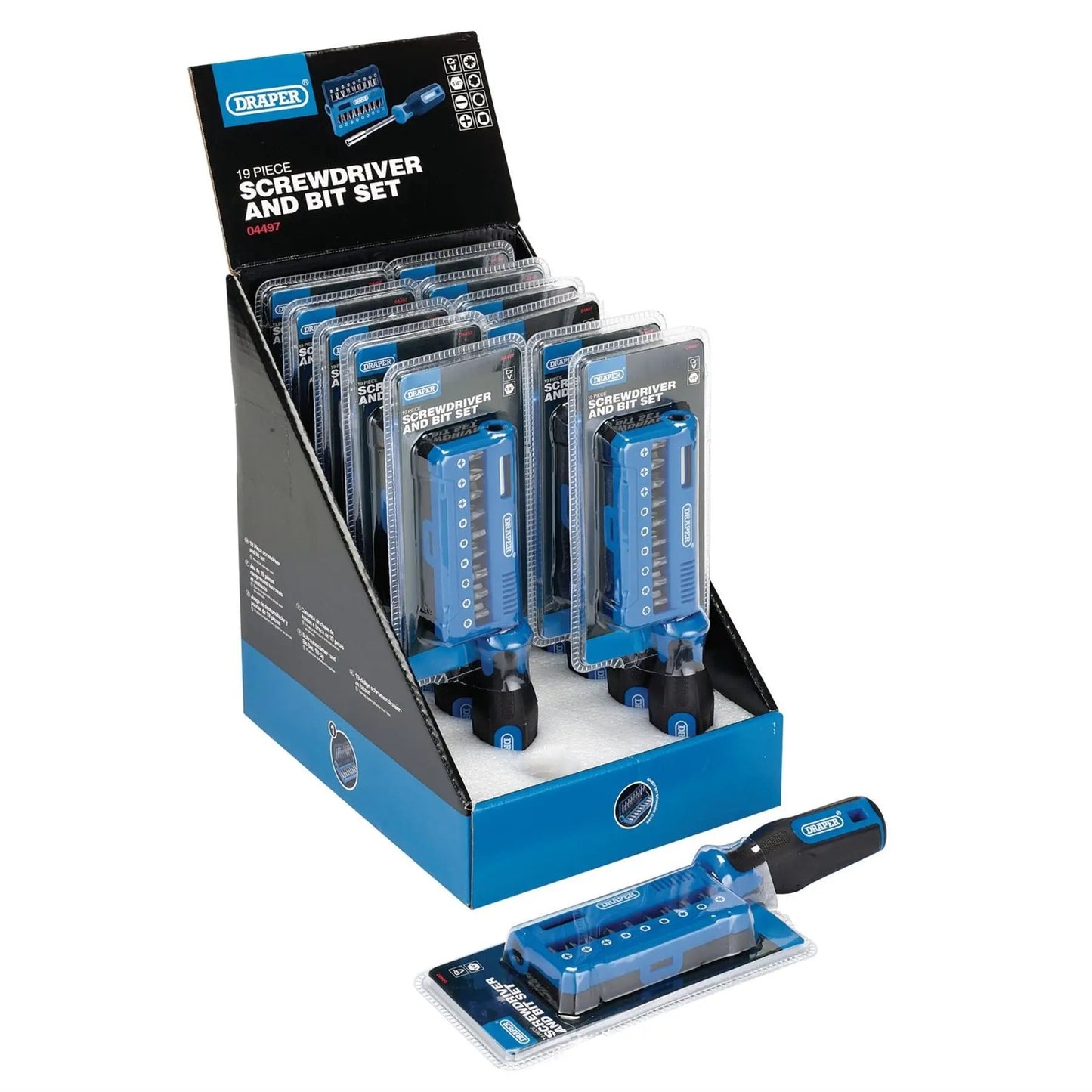 Draper 04497 Screwdriver and Bit Set 19 Piece Draper