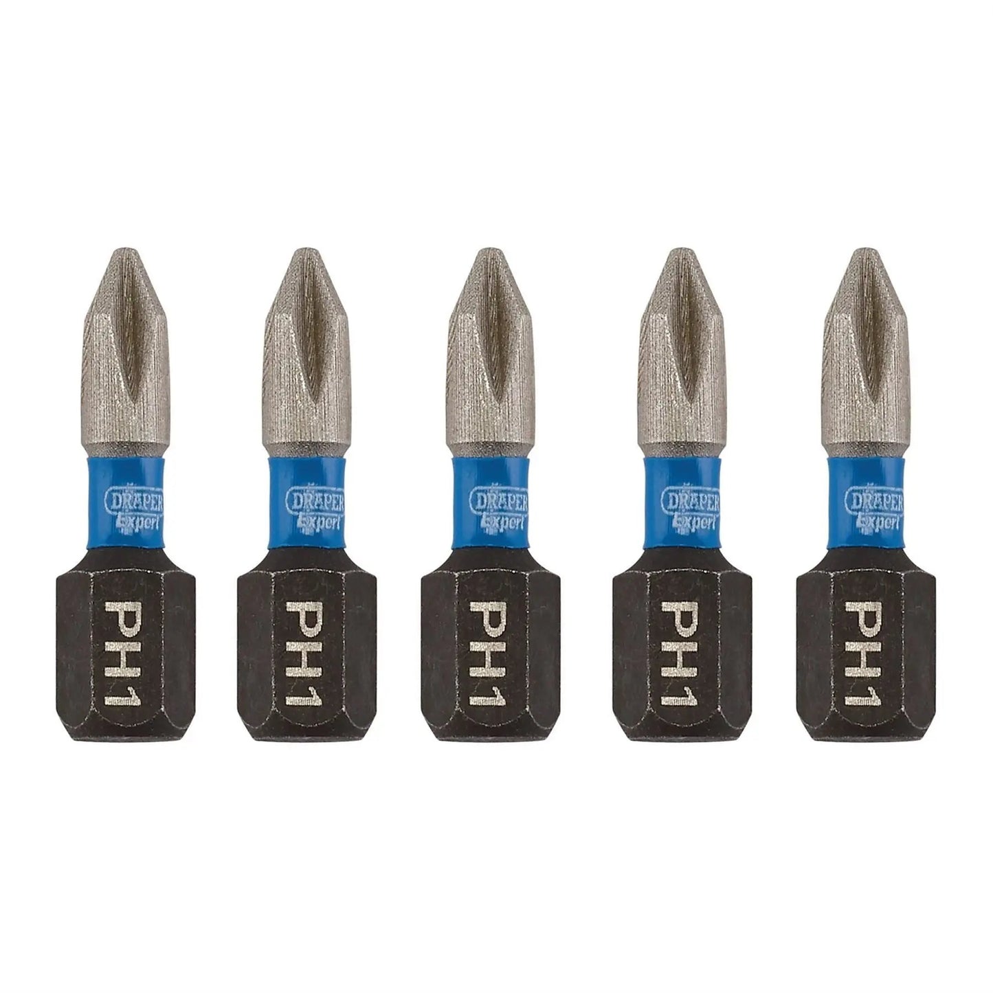 Draper 04934 Expert Cross Slot/PH Type Impact Screwdriver Bits No.1 x 25mm 1/4" Hex Pack of 5 Draper