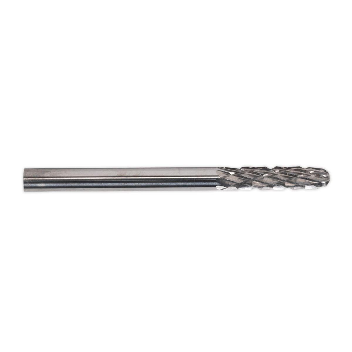Sealey MCB002 Micro Carbide Burr Ball Nose Cylinder 3mm Pack of 3 Sealey