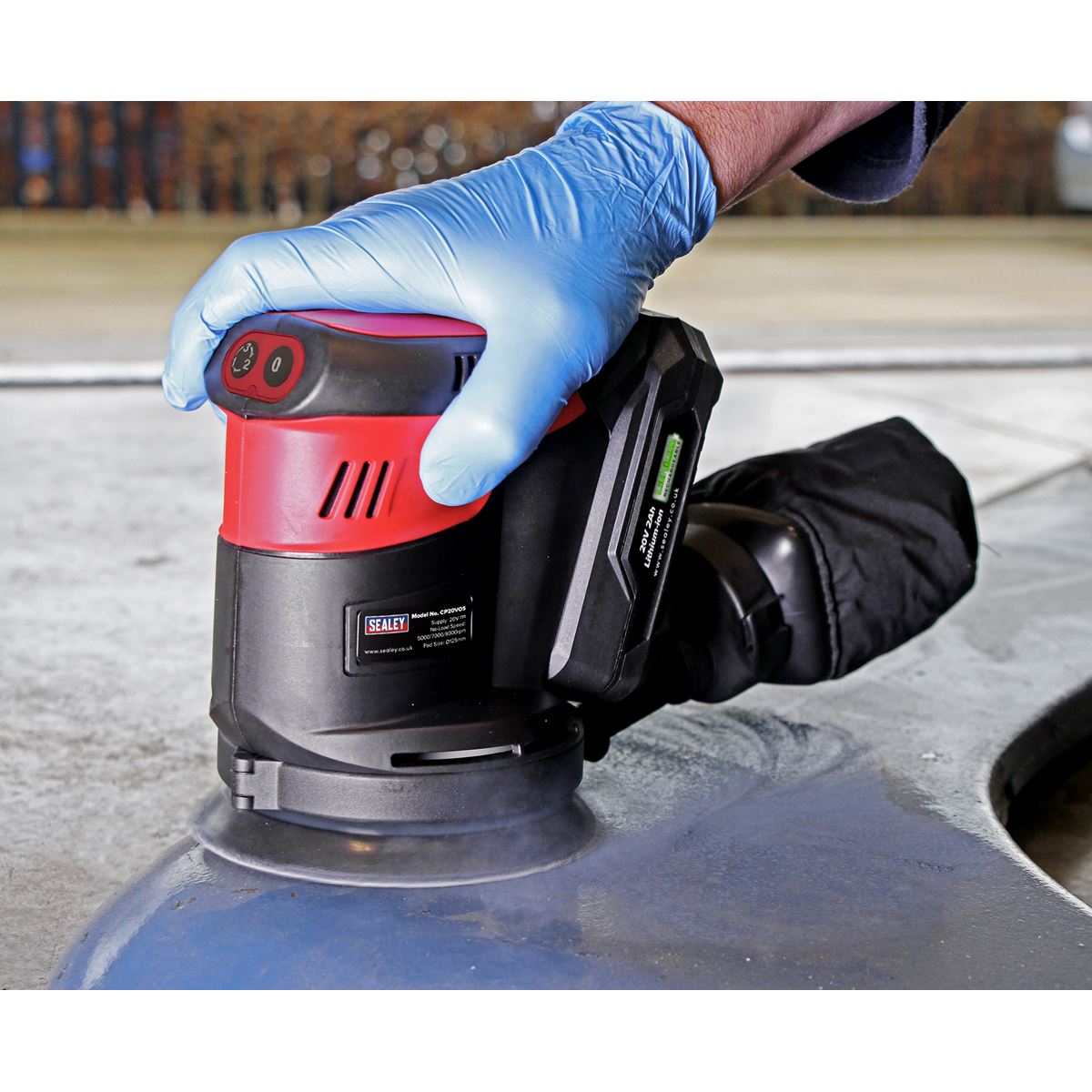 Sealey CP20VOS Orbital Palm Sander 20V SV20 Series Ø125mm - Body Only Sealey