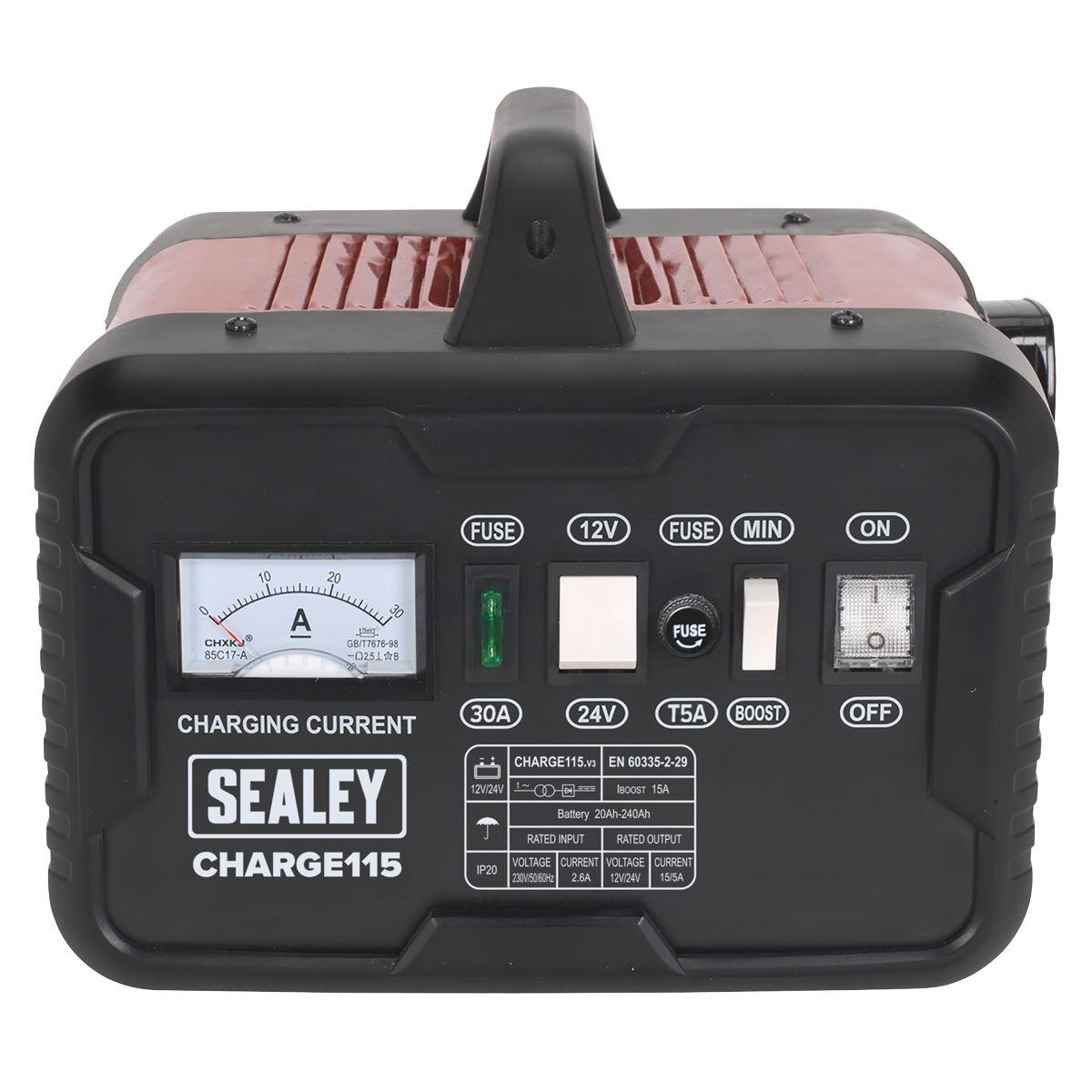 Sealey CHARGE115 Battery Charger 19A 12V/24V 230V Sealey