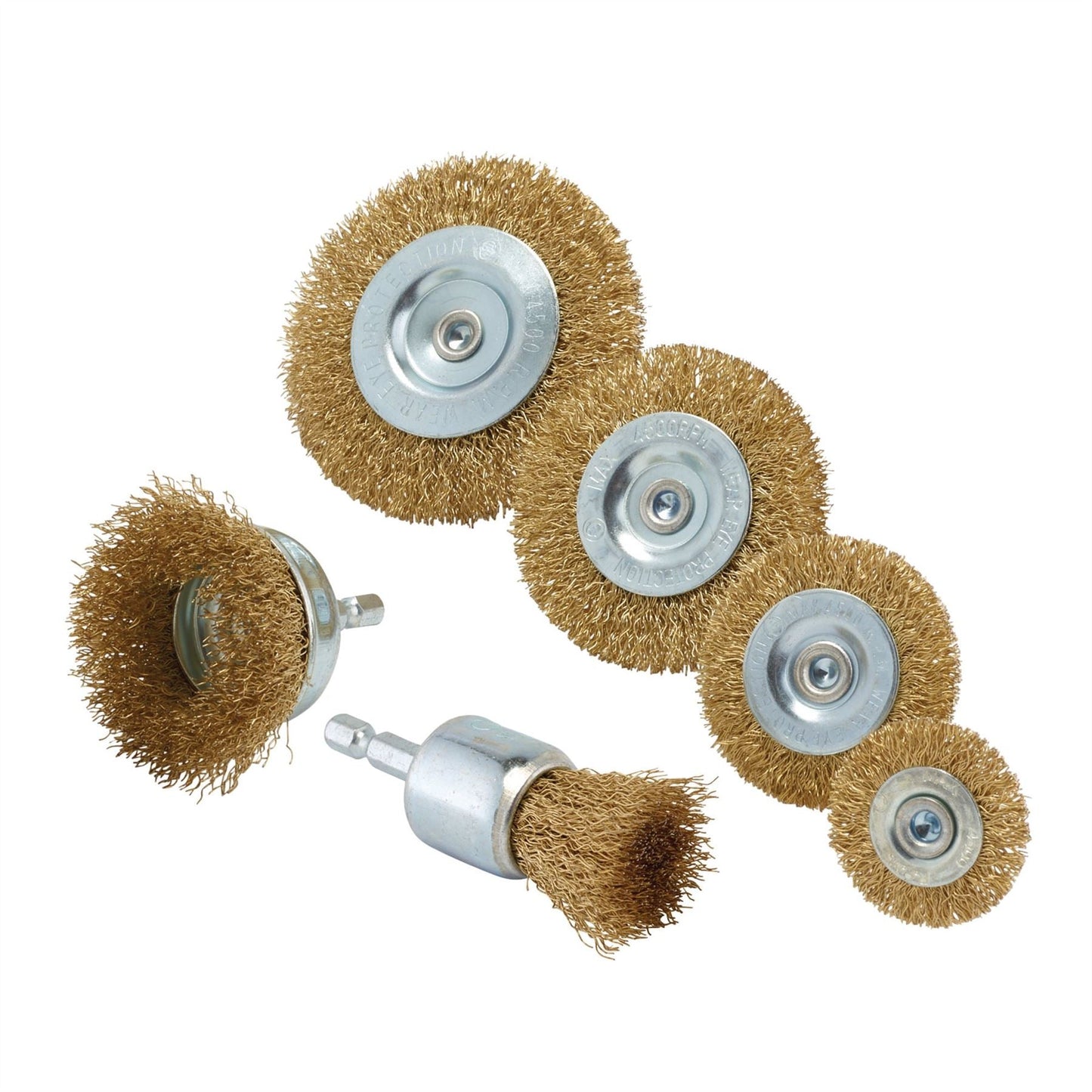 Draper 07436 Brassed Steel Crimped Wire Brush Set 6 Piece Draper