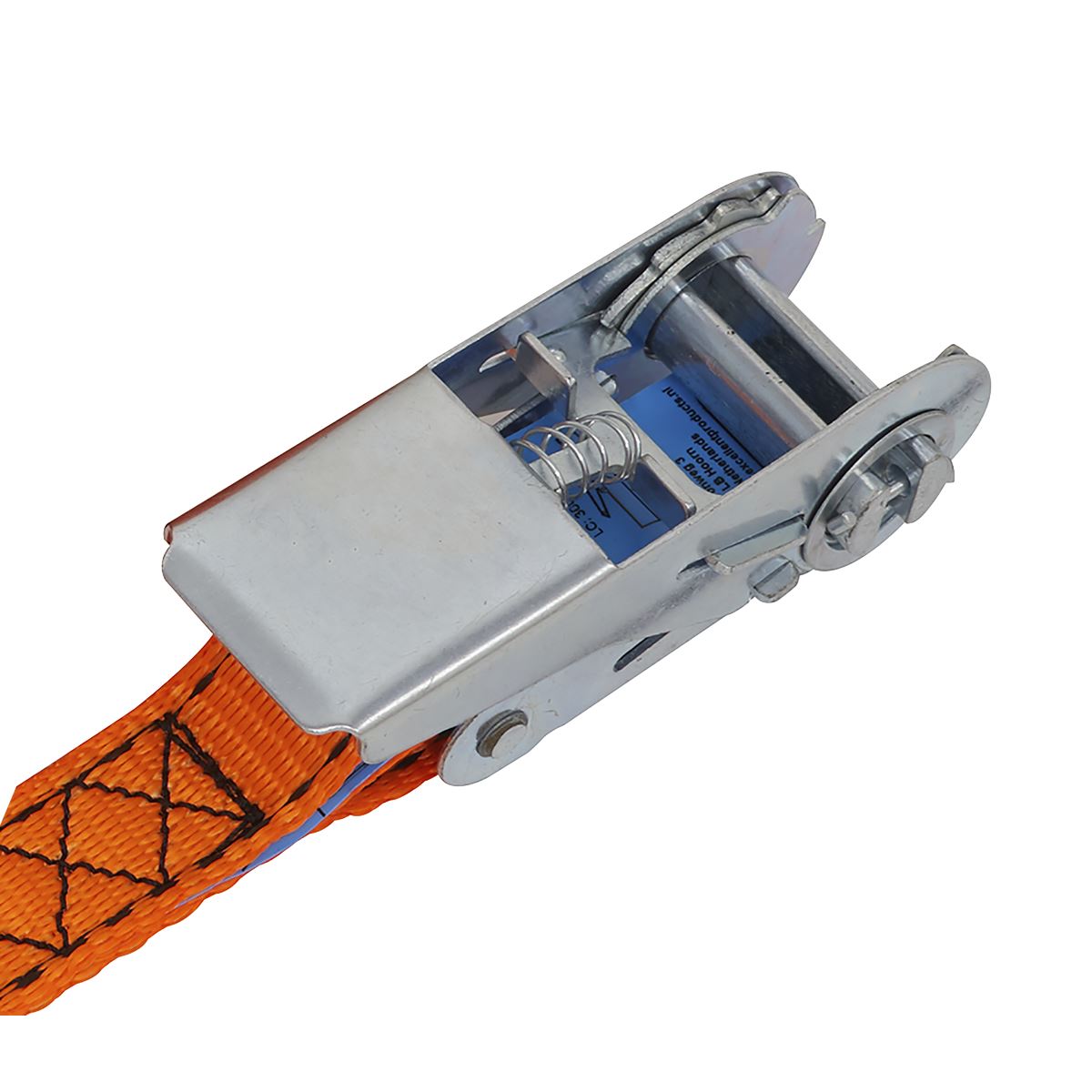 Sealey TD0635S Ratchet Strap 25mm x 5m Polyester Webbing S-Hook with Corner Protector 600kg Breaking Strength Sealey