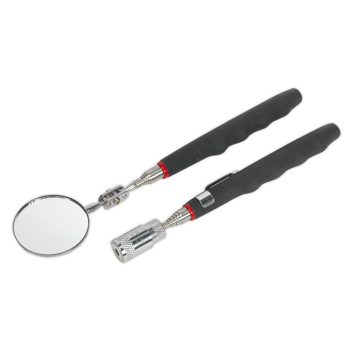 Siegen S0941 Telescopic Magnetic LED Pick-Up Tool & Inspection Mirror Set 2pc Siegen