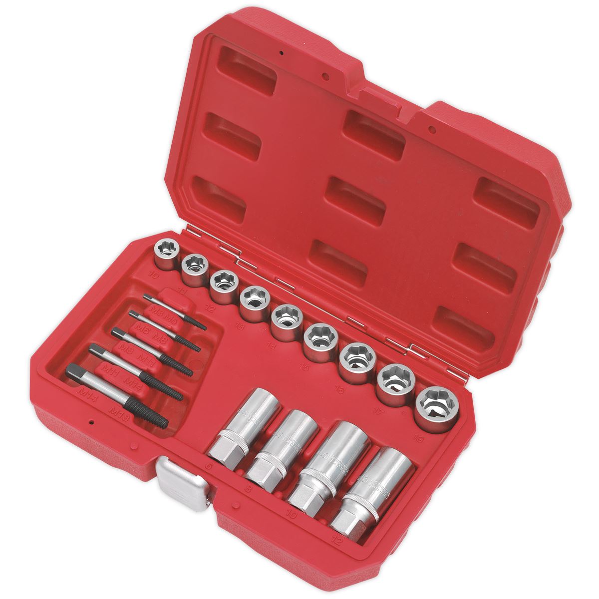 Sealey AK751 Bolt Stud & Screw Extractor Set 18pc Sealey