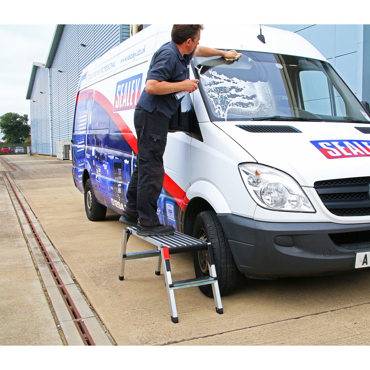 Sealey APS2 Aluminium Folding Platform 2-Tread EN 131-4 Sealey