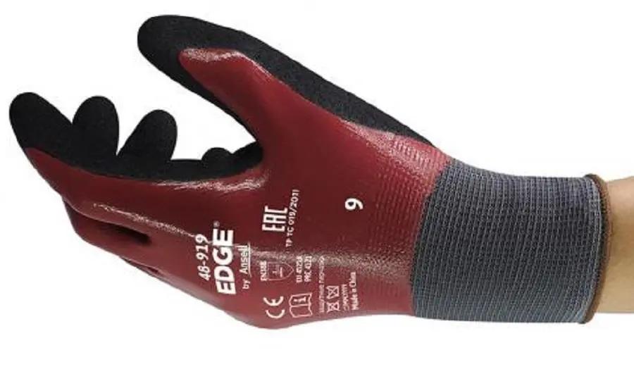 Ansell Edge 48-919 Double Nitrile Coated Work Gloves Ansell