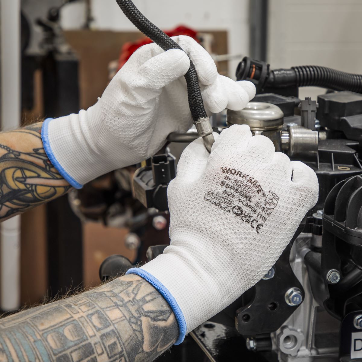 Sealey SSP50XL/B120 White Precision Grip Gloves - (X-Large) - Box of 120 Pairs Sealey