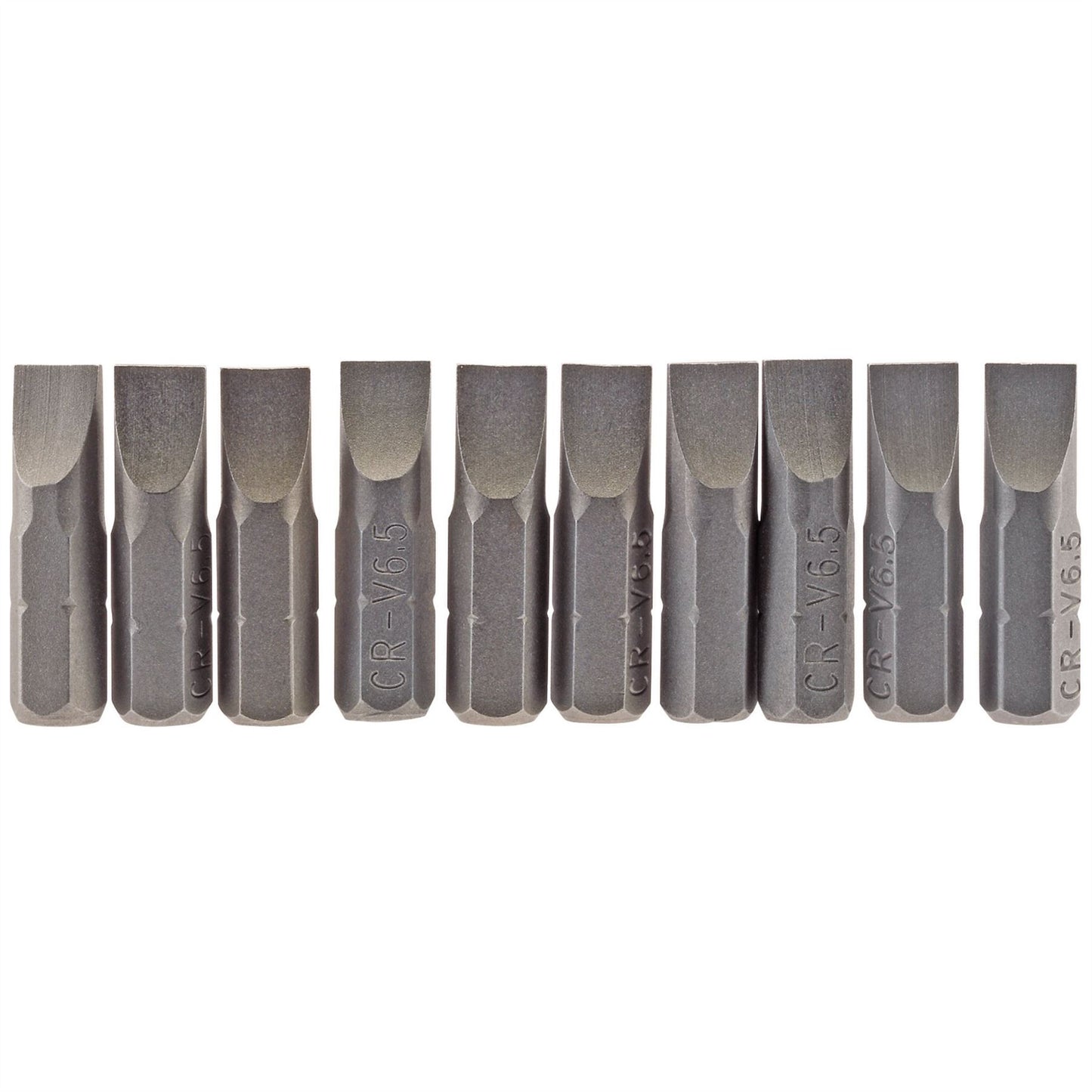Draper 64034 Plain Slot Insert Bit 6.5mm 1/4" Hex 25mm Long Pack of 10 Draper