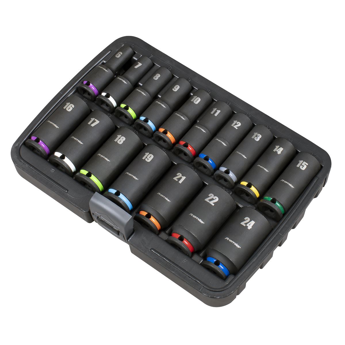 Sealey AK68219 Deep Impact Socket Set 3/8”Sq Drive 17pc Sealey