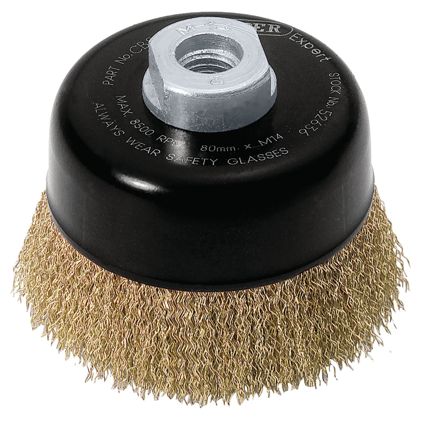 Draper 52636 Expert Brassed Steel Crimped Wire Cup Brush 80mm M14 Draper