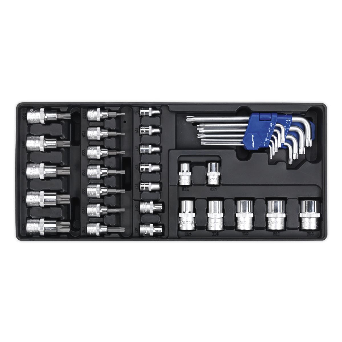 Sealey TBT08 Tool Tray with TRX-Star* Key Socket Bit & Socket Set 35pc Sealey