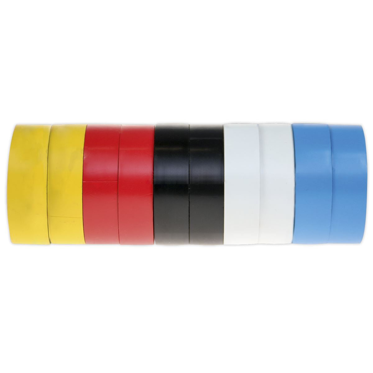 Sealey ITMIX10 PVC Insulating Tape 19mm x 20m Mixed Colours Pack of 10 Sealey