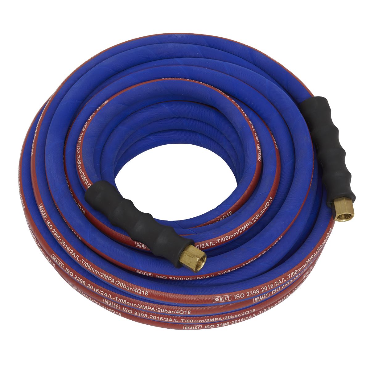 Sealey AH15R Air Hose 15m x Ø8mm with 1/4"BSP Unions Extra-Heavy-Duty Sealey
