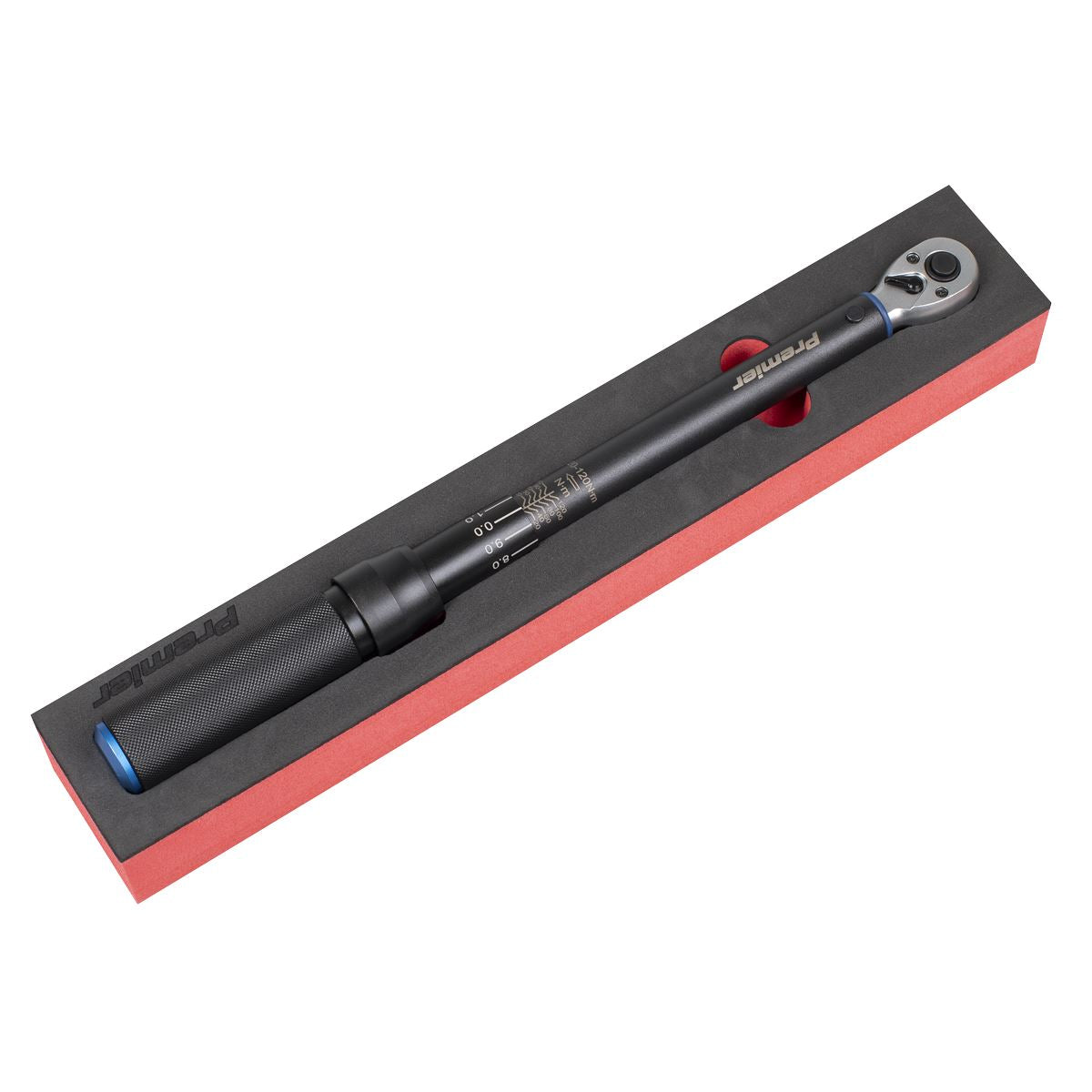 Sealey STW903B Torque Wrench Micrometer Style 3/8"Sq Drive Calibrated 20-120Nm - Premier Black Sealey