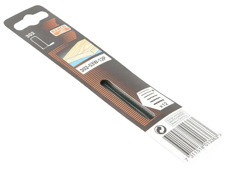 Bahco 302-53W-12P Fret Saw Blades for Wood 130mm 5in Pack of 12 BAH30253W Bahco