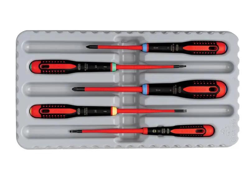 Bahco BE-9872SL ERGO Slim VDE Insulated Screwdriver Set 5 Piece BAH9872SL Bahco