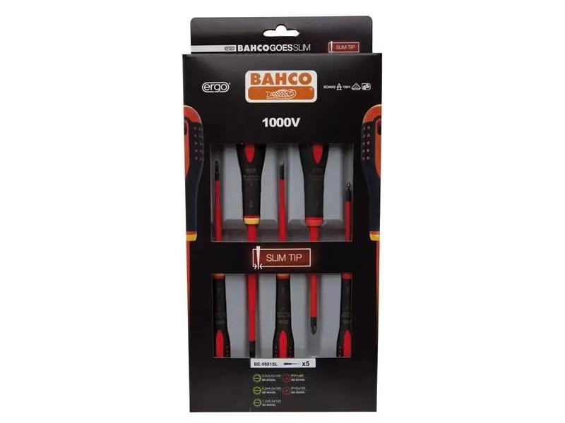 Bahco BE-9881SL ERGO Slim VDE Insulated Screwdriver Set 5 Piece BAH9881SL Bahco