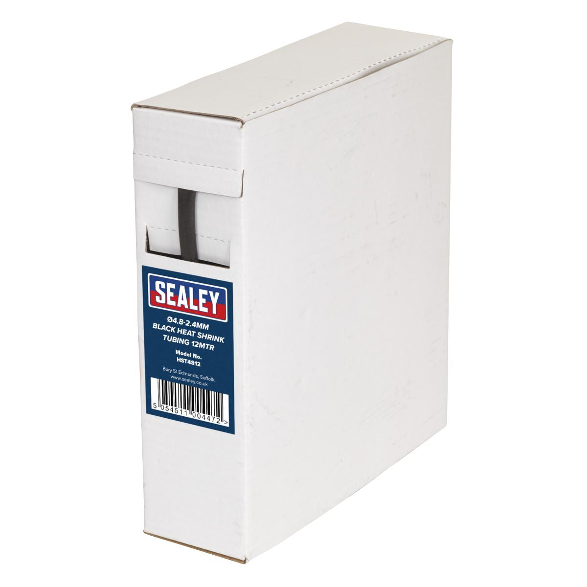 Sealey HST4812 Heat Shrink Tubing Black Ø4.8-2.4mm 12m Sealey