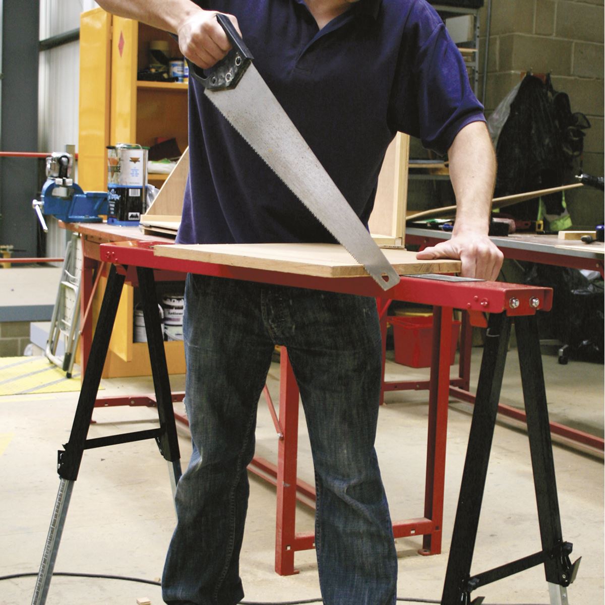 Sealey FTAL1 Fold Down Trestle with Adjustable Legs 150kg Capacity Sealey