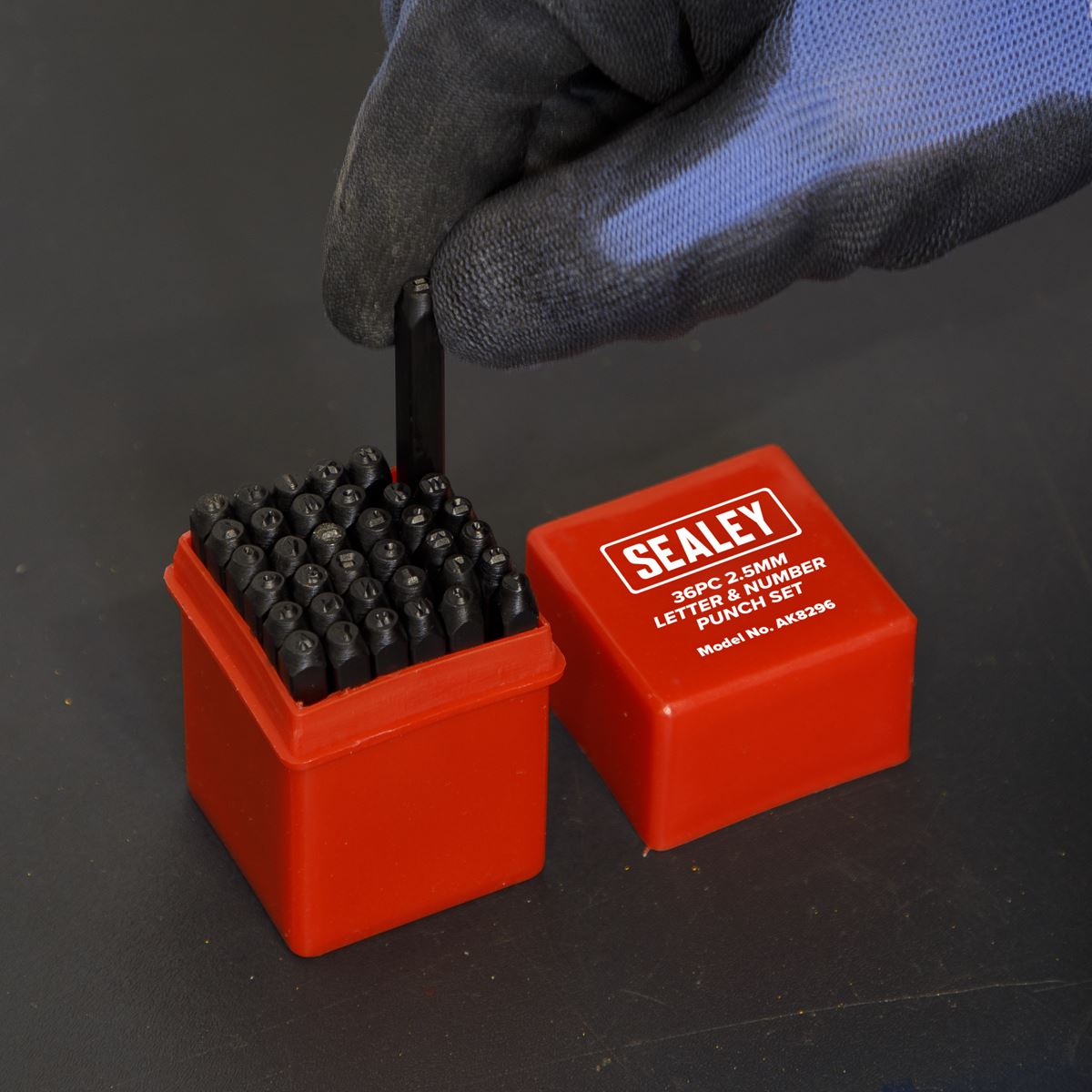 Sealey AK8296 Letter & Number Punch Set 36pc 2.5mm Sealey