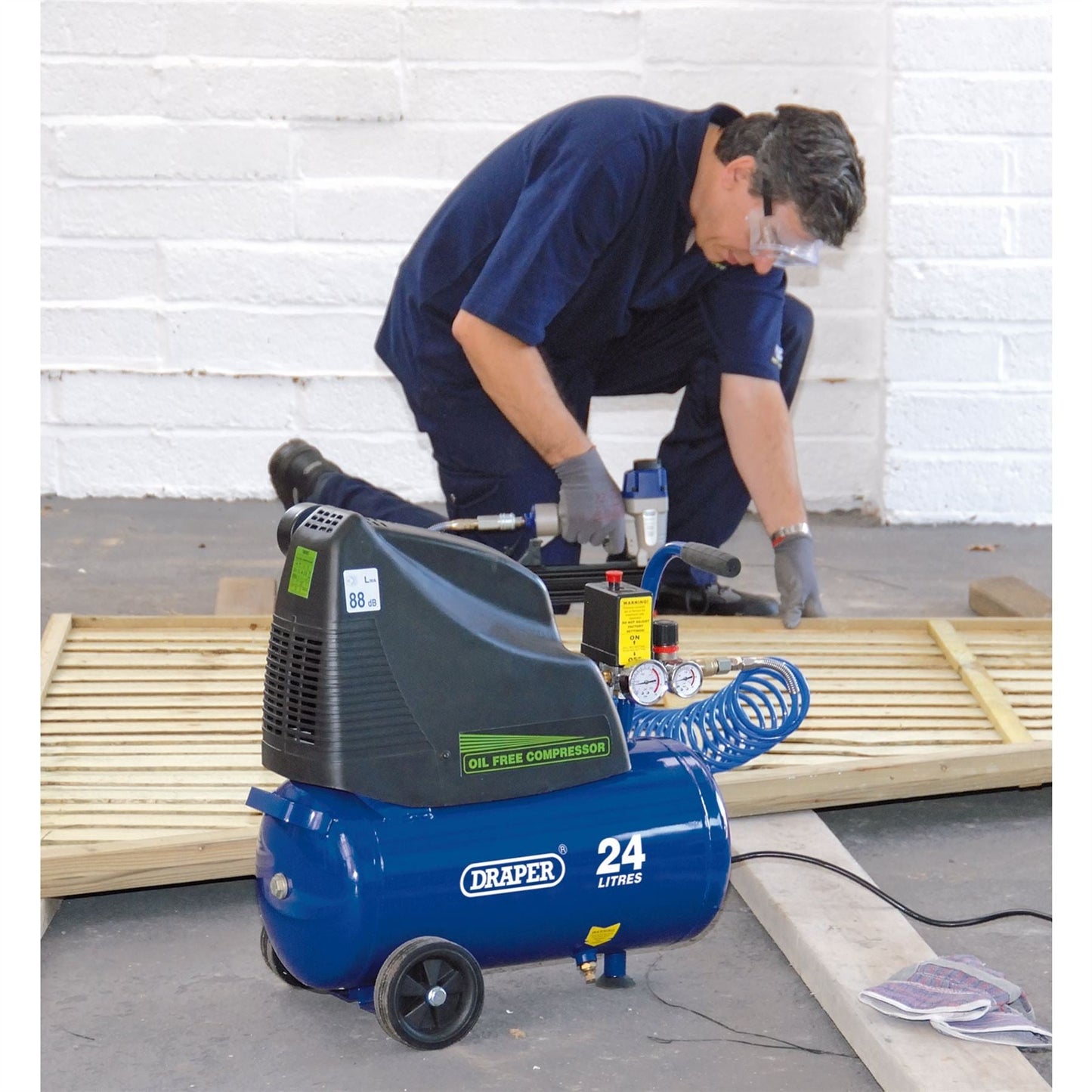 Draper 24978 24L Oil-Free Direct Drive Air Compressor 1.1kW/1.5hp Draper