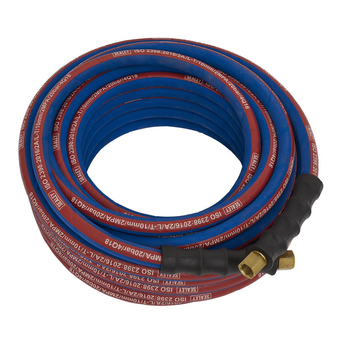 Sealey AH15R/38 Air Hose 15m x Ø10mm with 1/4"BSP Unions Extra-Heavy-Duty Sealey