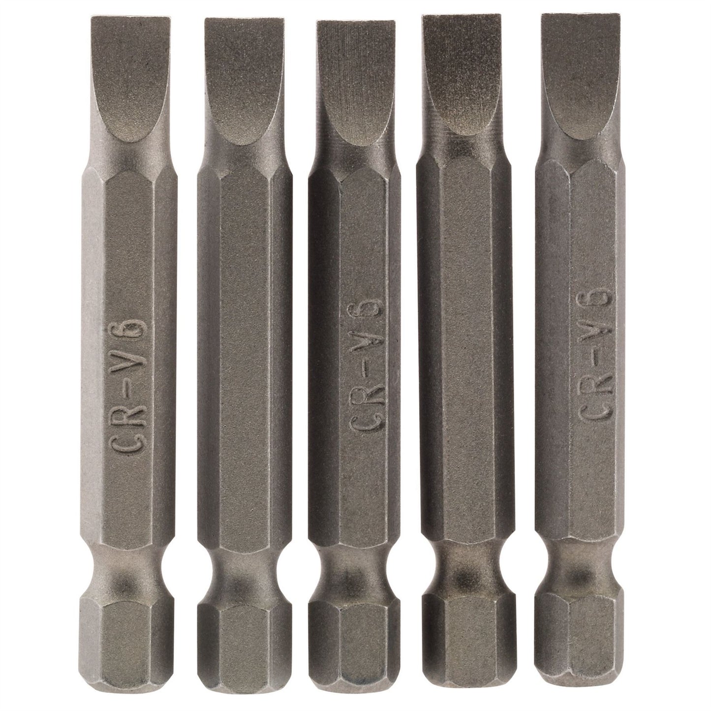 Draper 64273 Plain Slot Insert Bit 6mm 1/4" Hex 50mm Long Pack of 5 Draper