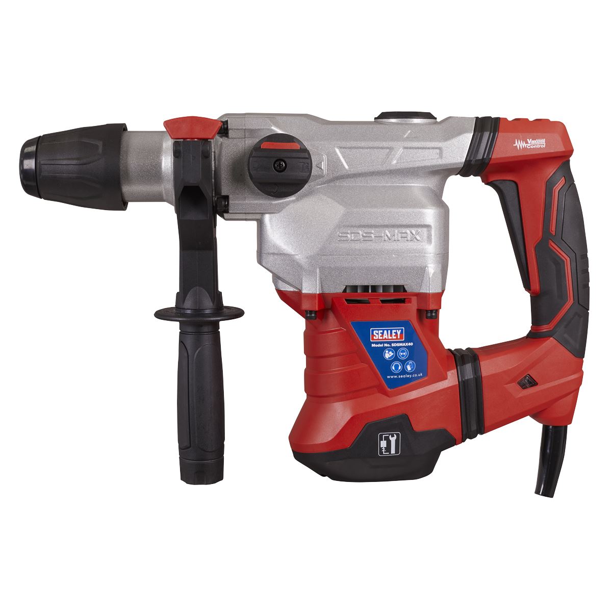 Sealey SDSMAX40 Rotary Hammer Drill SDS MAX Ø40mm 1500W/230V Sealey