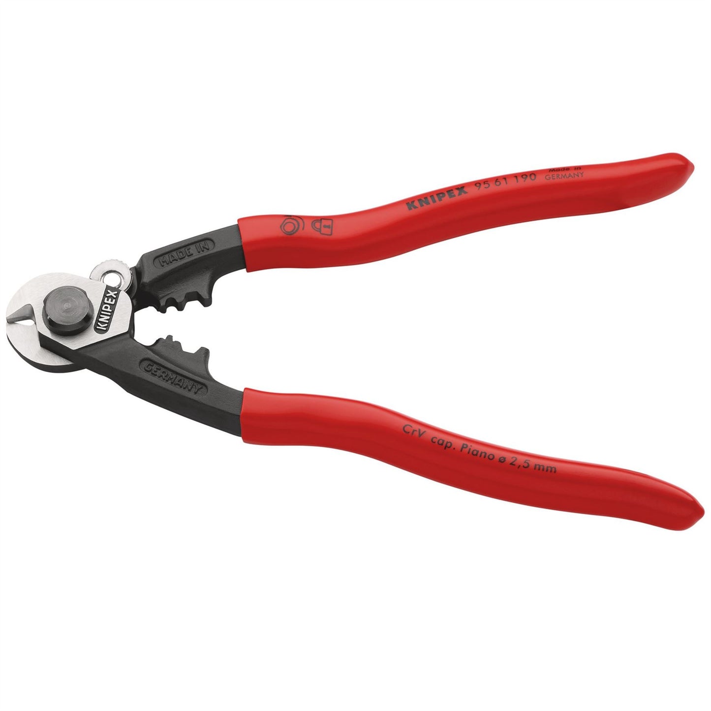 Knipex 03047 95 61 190 SB Wire Rope Cutter forged plastic coated 190mm Knipex