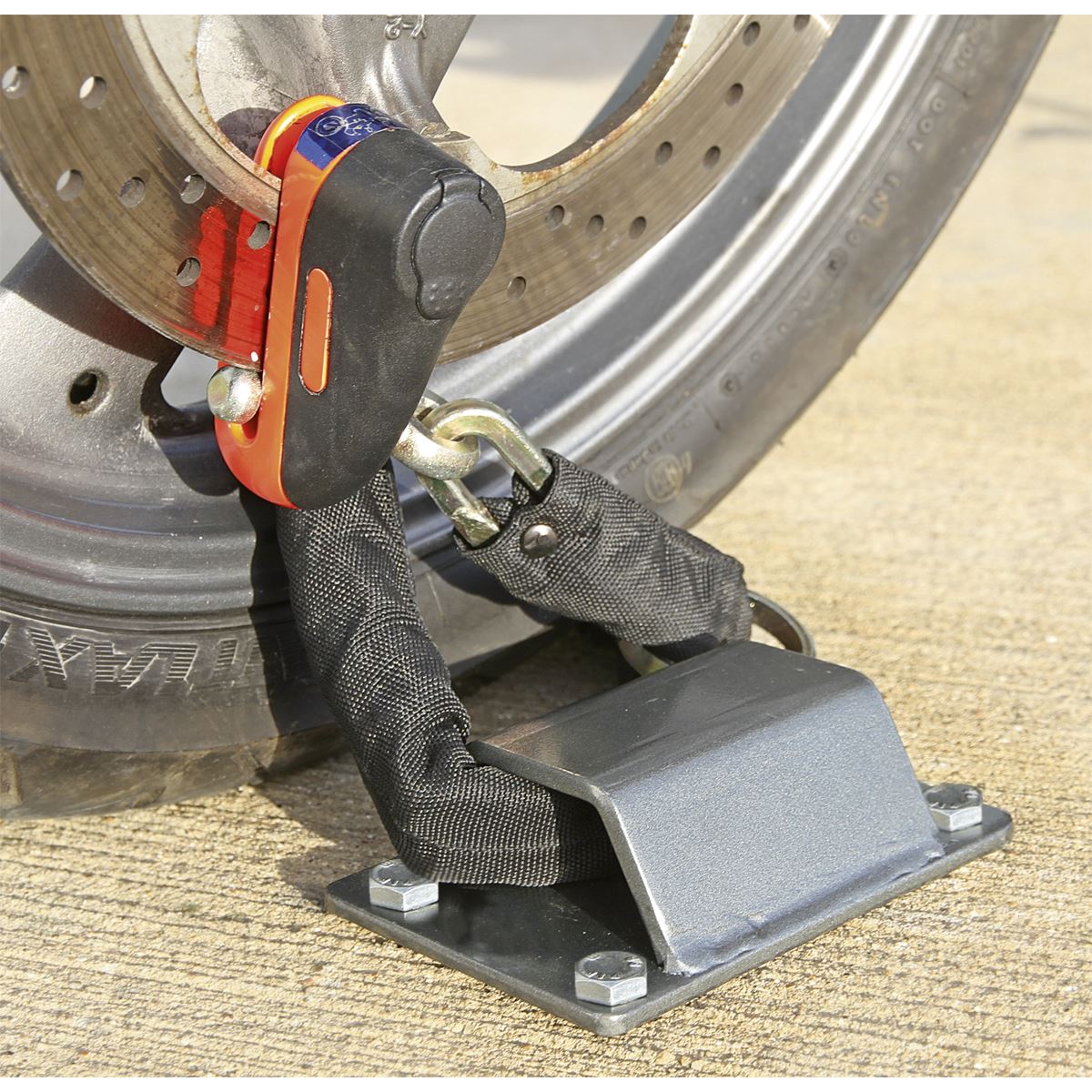 Sealey MCGA01 Motorcycle Ground Anchor with 4 Security Bolts Sealey