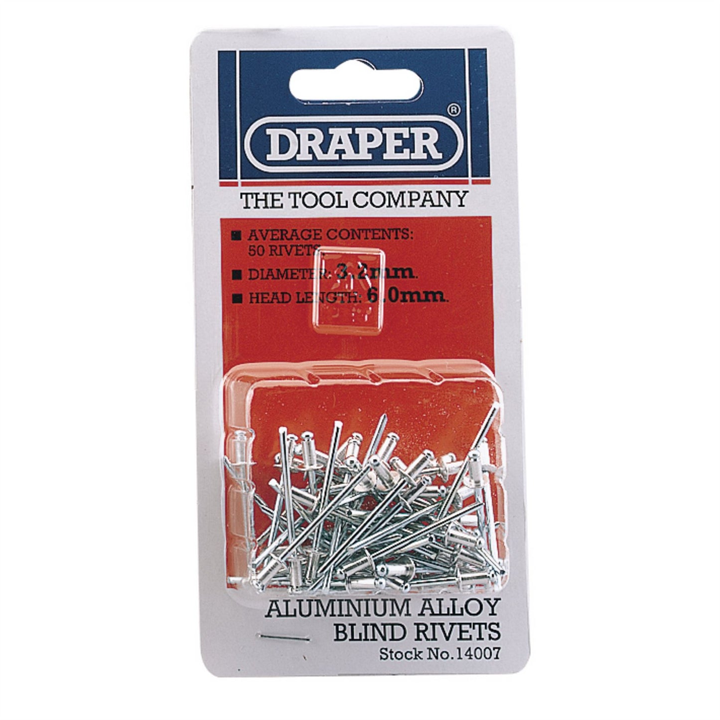 Draper 14007 Blind Rivets 3.2 x 5.2mm 50 Piece Draper