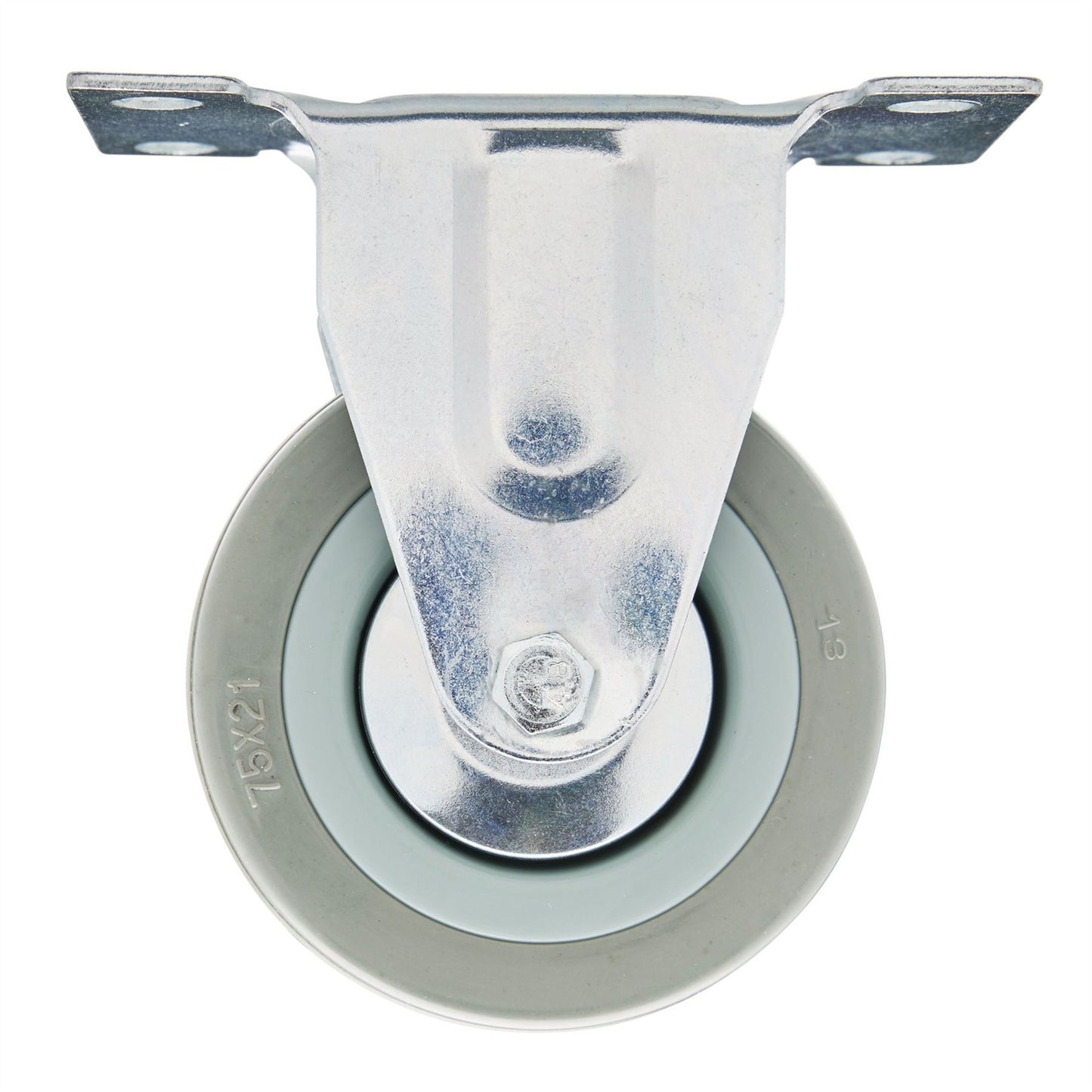 Draper 65477 Fixed Plate Fixing Rubber Castor 75mm Diameter S.W.L. 70kg Draper