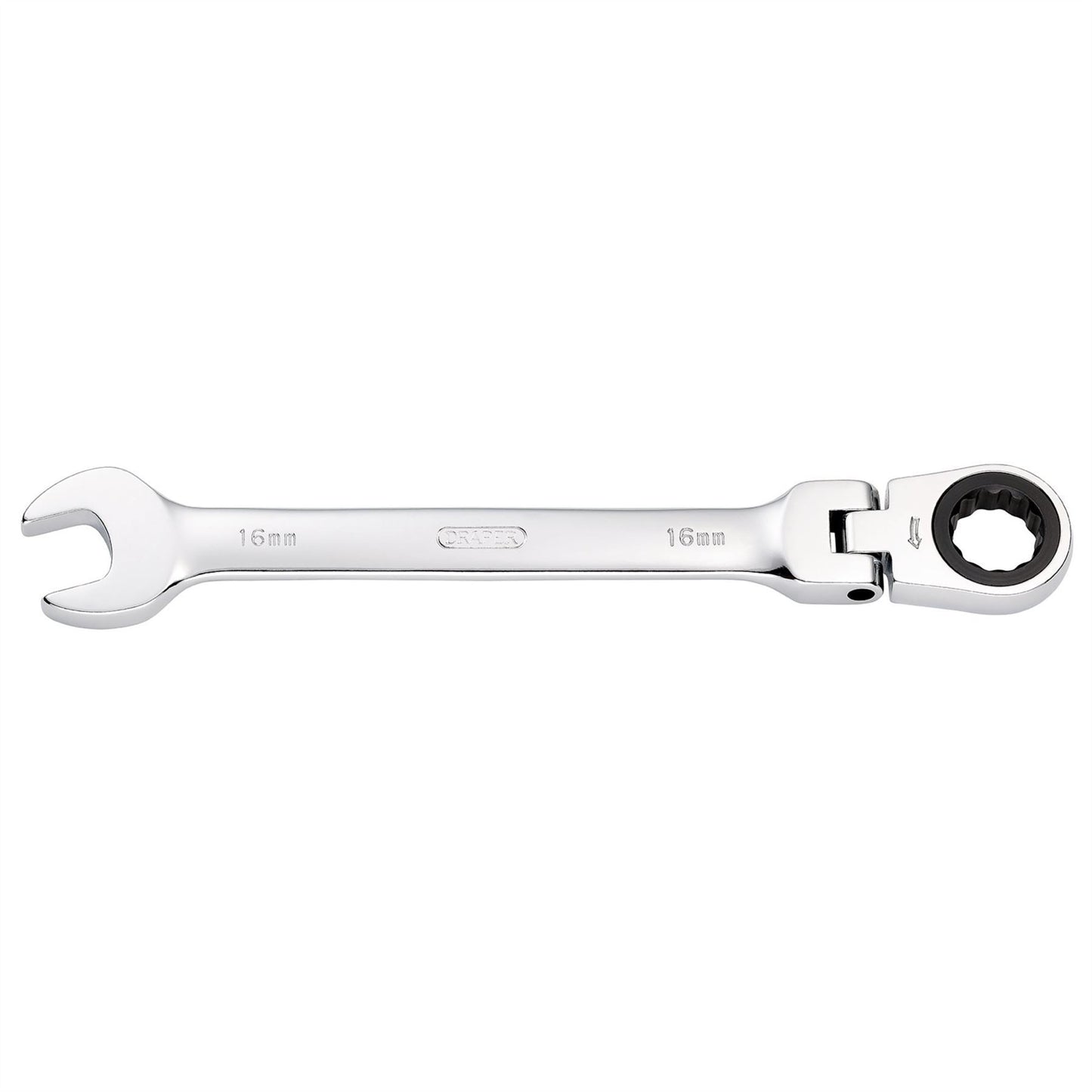 Draper 52018 HI-TORQ® Metric Flexible Head Ratcheting Combination Spanner 16mm Draper