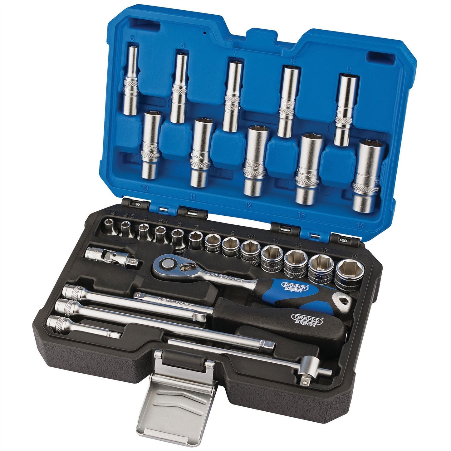 Draper 16444 Metric Socket Set 1/4" Sq. Dr. 30 Piece Draper