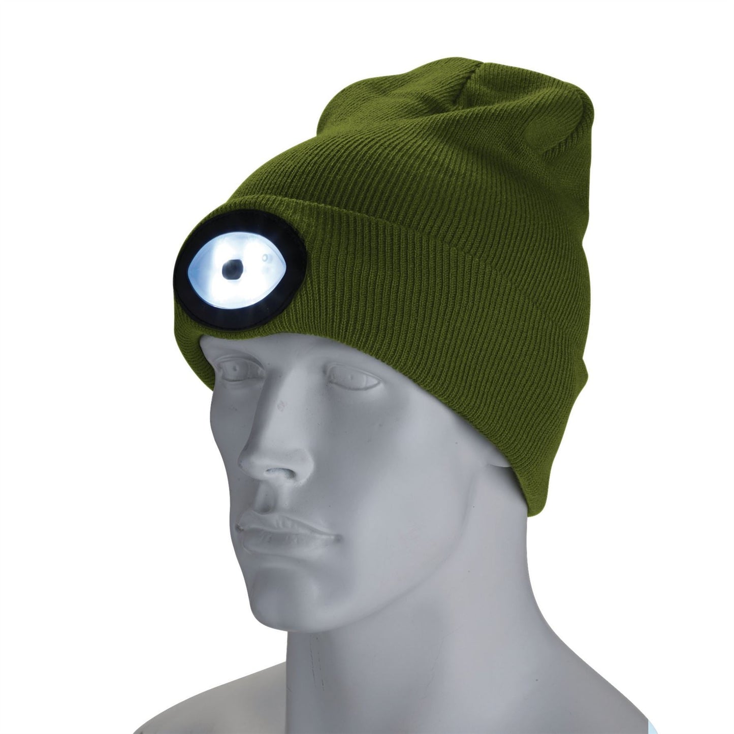 Draper 10018 Beanie Hat with Rechargeable Torch One Size 1W 100 Lumens Green Draper