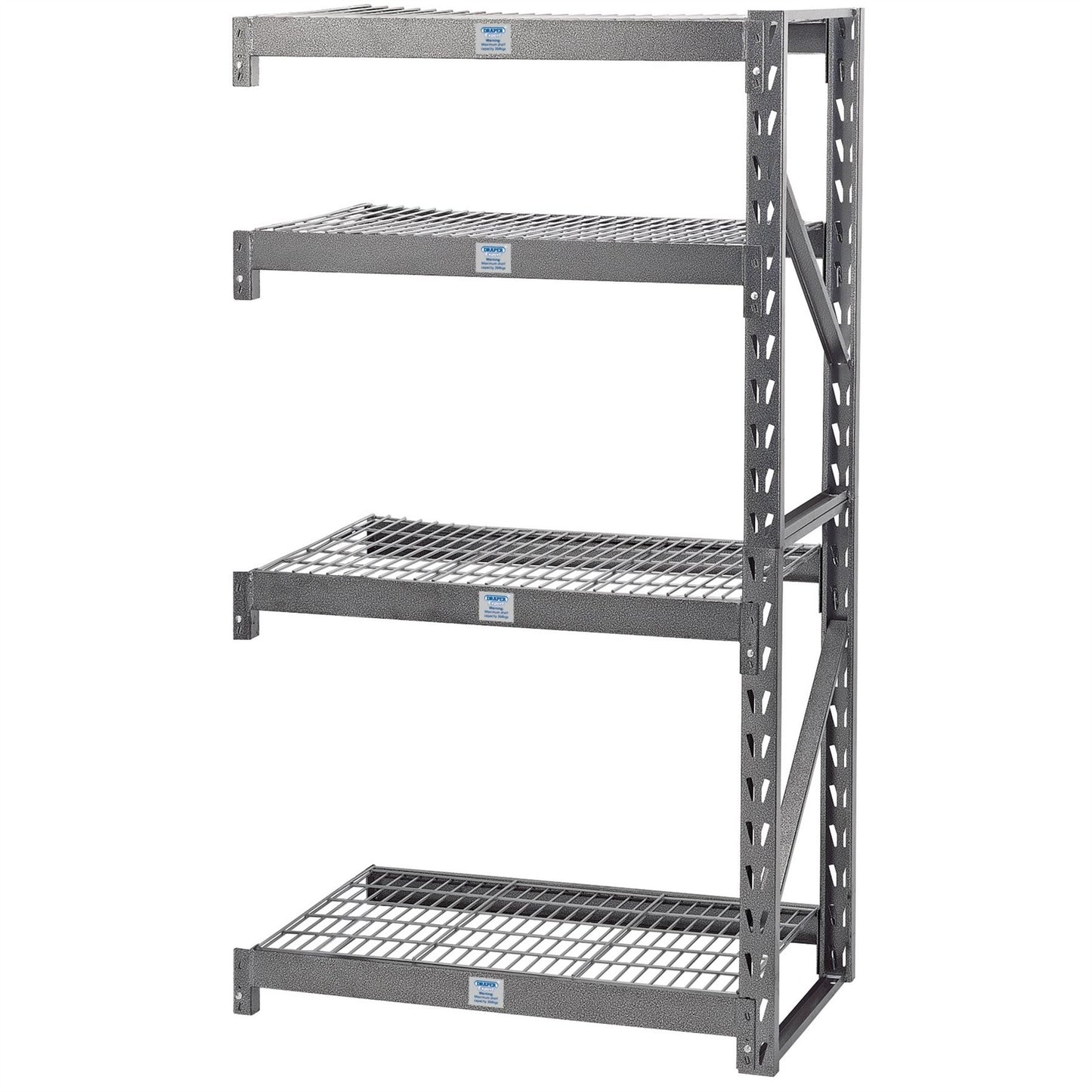 Draper 05231 Expert Heavy Duty Steel 4 Shelving Extension Unit 1040 x 610 x 1830mm Draper
