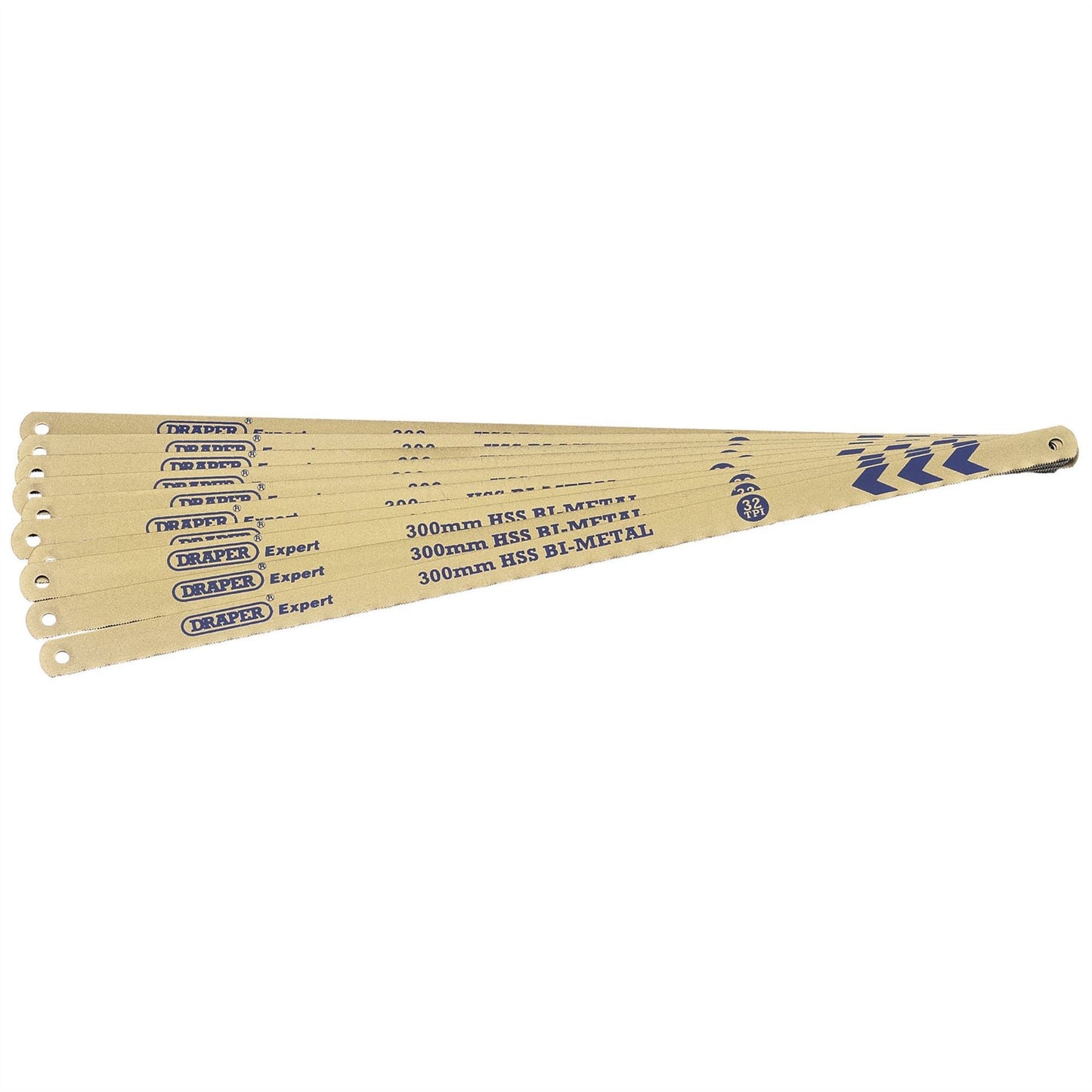Draper 38266 Bi-metal Hacksaw Blades 300mm 32tpi Pack of 10 Draper