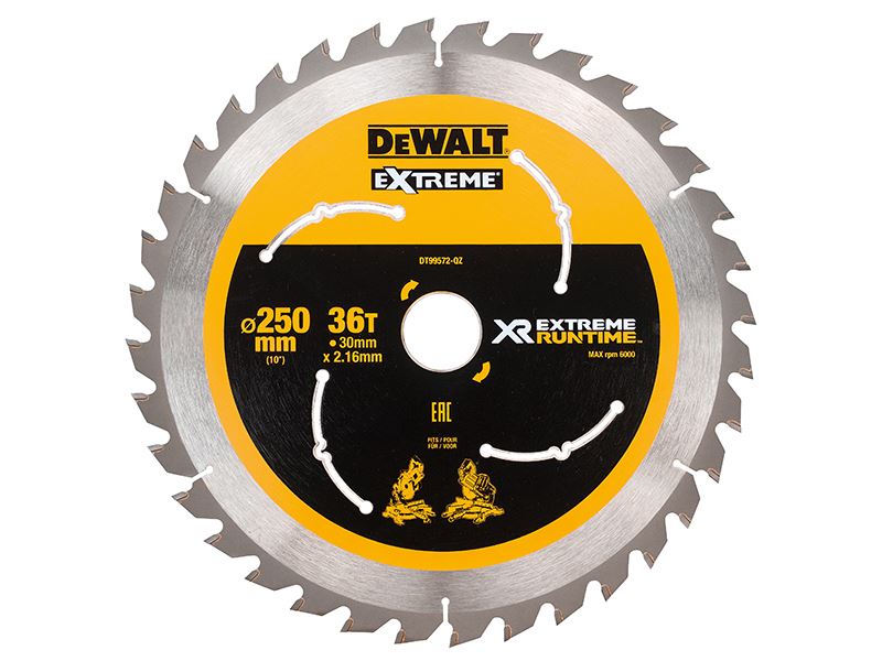 Dewalt Extreme Runtime Flexvolt Mitre Saw Blade 250 X 30mm X 36t Dewalt
