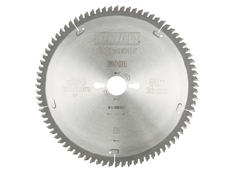 Dewalt Series 40 Circular Saw Blade 250 X 30mm X 80t Tcg/Neg Dewalt
