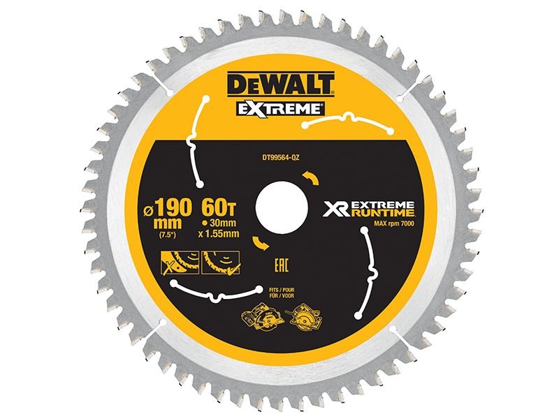 Dewalt Xr Flexvolt Circular Saw Blade 190 X 30mm X 60t Dewalt