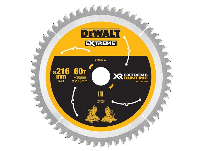 Dewalt Xr Flexvolt Circular Saw Blade 216 X 30mm X 60t Dewalt
