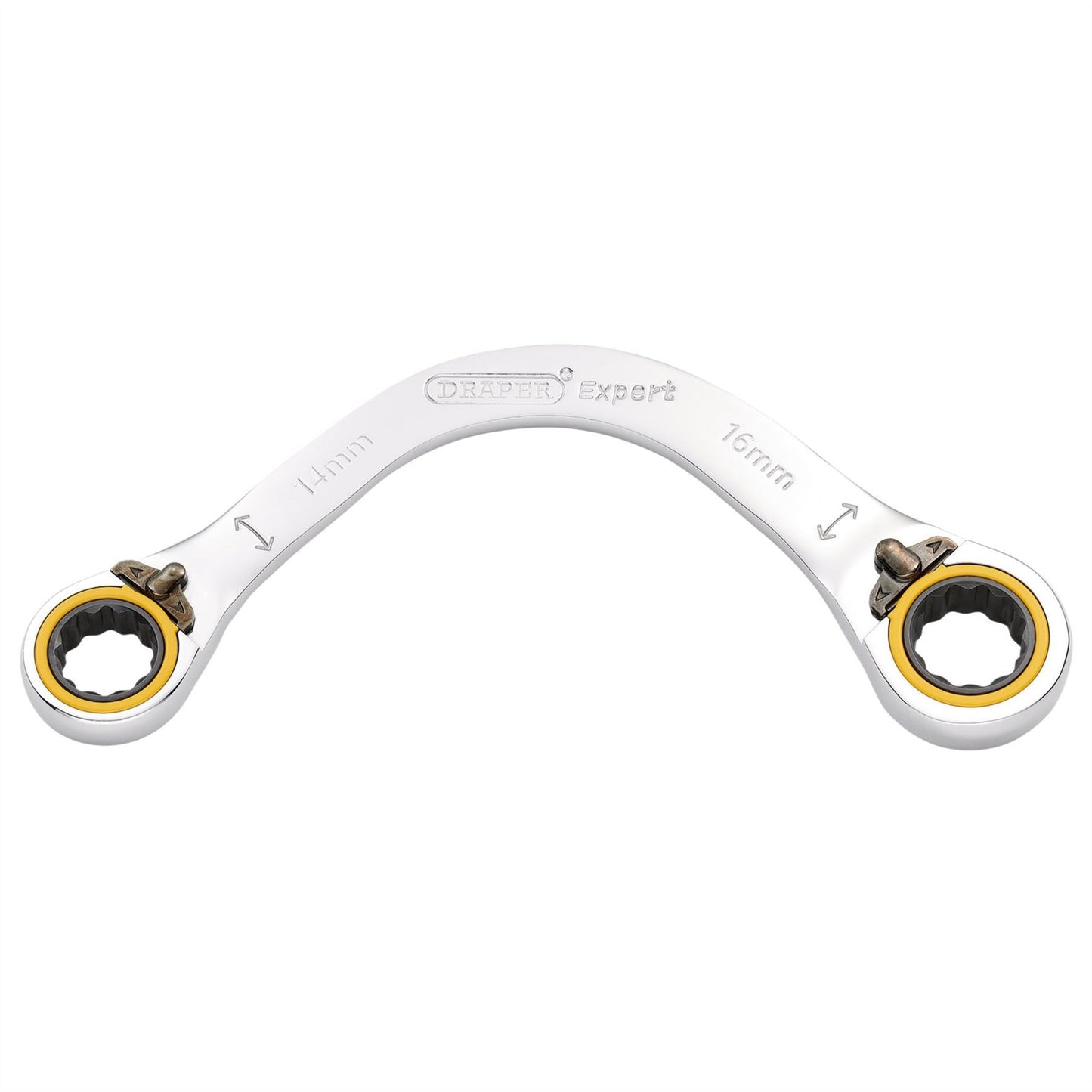 Draper 03935 Expert HI-TORQ® Double Ring Ratchet Half Moon Spanner 14 x 16mm Draper