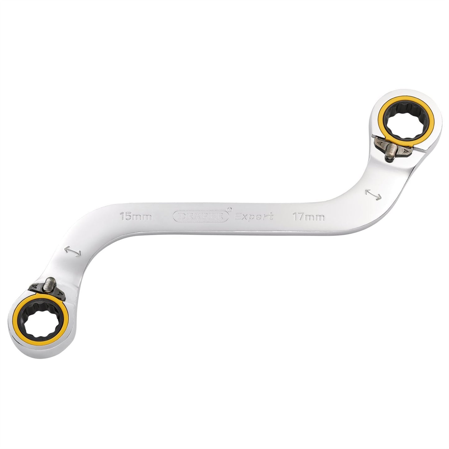 Draper 03945 Expert HI-TORQ® Double Ring Ratchet S-Shape Spanner 15 x 17mm Draper