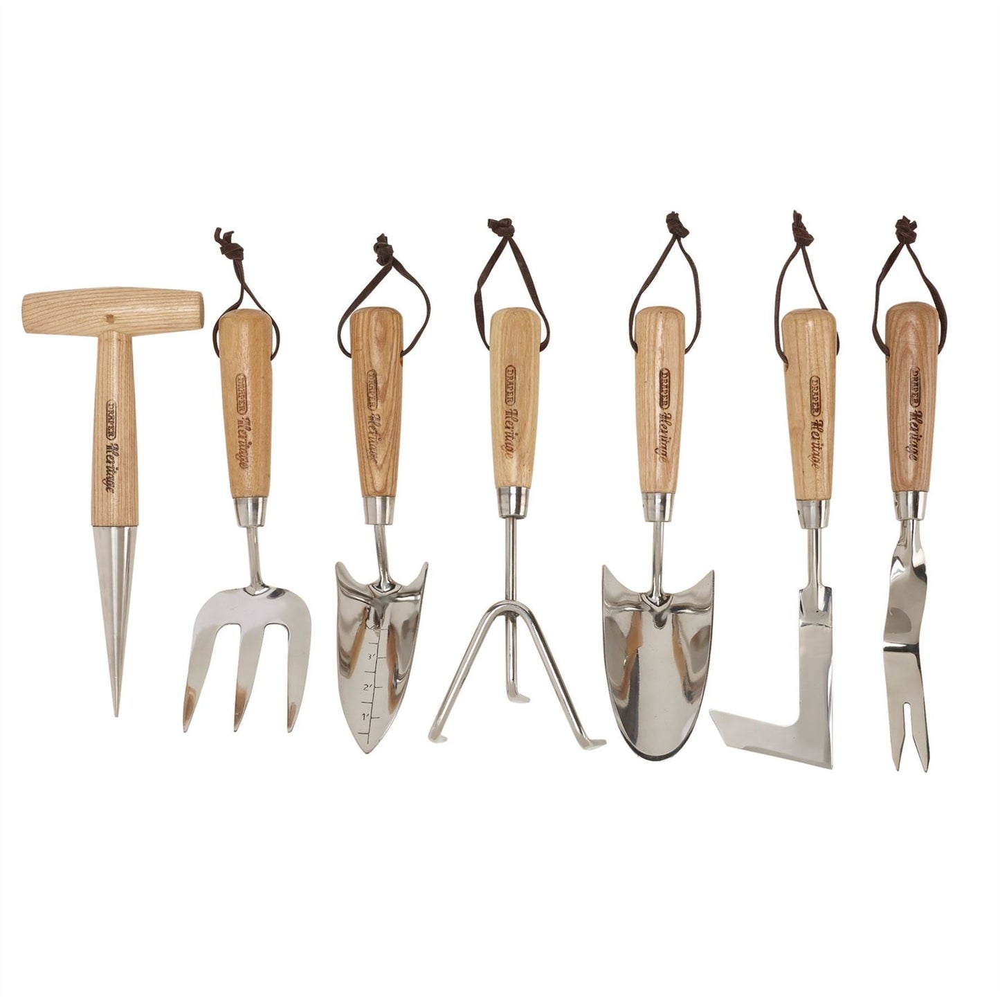 Draper 09000 Heritage Stainless Steel Garden Tool Set with Ash Handles 7 Piece Draper